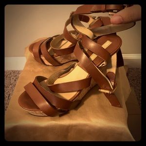Michael Kors Strappy Platform Wedge Heeled Sandals